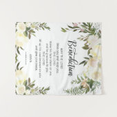 フラワーピンクアイボリー 祈り 教会 結婚式 背景 タペストリー (正面(横))