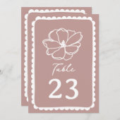 フラワーピンクストライプ結婚の 招待状 (正面/裏面)