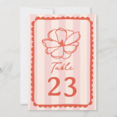 フラワーピンクストライプ結婚の 招待状 (裏面)