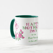 フラワーピンクバタフライ最高のマミー マグカップ (正面左)