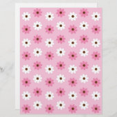 フラワーピンクホワイトベビースクラップブック紙 (正面/裏面)