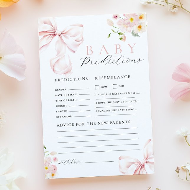 フラワーピンクリボン ベイビーシャワー 予測アドバイスゲーム (クリエイターアップロード済み)
