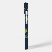 フラワーピンクローズつる性ネイビーパーソナライズド Case-Mate iPhoneケース (裏面 / 左)