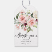 フラワーピンクローズのブライダルシャワー ギフトタグ (裏面)