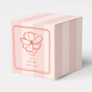 フラワーピンク熱帯ストライプ性結婚 フェイバーボックス