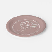 フラワーピンク結婚ズ ペーパープレート (アングル)