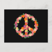 フラワーピースサイン1970年代第70年代アートパーティーヒッピー ポストカード (正面)