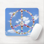 フラワーピースサイン・オン・スカイ マウスパッド (マウス)