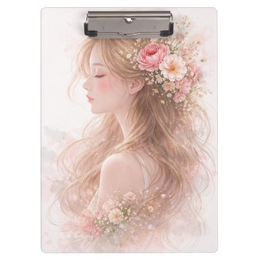 フラワーピース・セルフケアクリップボード | おしゃれな文房具  クリップボード (正面)