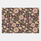 フラワーピーチグリーン植物学 ラッピングペーパーシート (正面2)