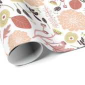 フラワーピーチグリーン植物学 ラッピングペーパー (ロールコーナー)