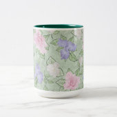 フラワーピ遊ンクラベンダーグリーンアンティークルック ツートーンマグカップ (中央)