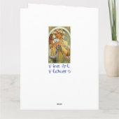 フラワーファインアートアルフォンスミュシャ誕生日 カード (裏面)