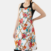 フラワーファッションファブリックデザインフラワー,油,絵画's, エプロン (インサイチュ)