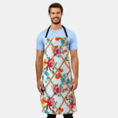 フラワーファッションファブリックデザインフラワー,油,絵画's, エプロン (着用した状態)