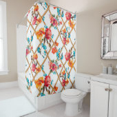 フラワーファッションファブリックデザインフラワー，油,絵画's, シャワーカーテン (インサイチュ)