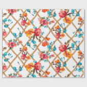 フラワーファッションファブリックデザインフラワー,油,絵画's, ラッピングペーパー (フラット)