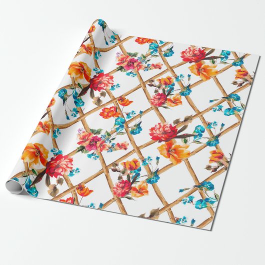 フラワーファッションファブリックデザインフラワー,油,絵画's, ラッピングペーパー (アンロールド)