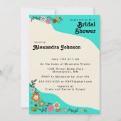 フラワーファンキーパワー70のインスパイアブライダルシャワー 招待状 (正面)