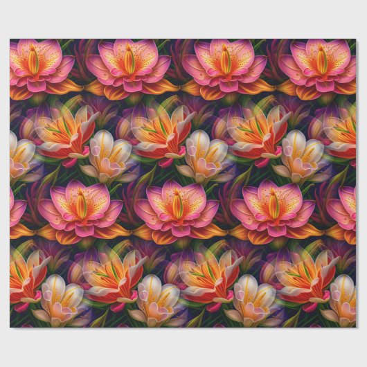 フラワーファンタジケユニークー ラッピングペーパー (フラット)