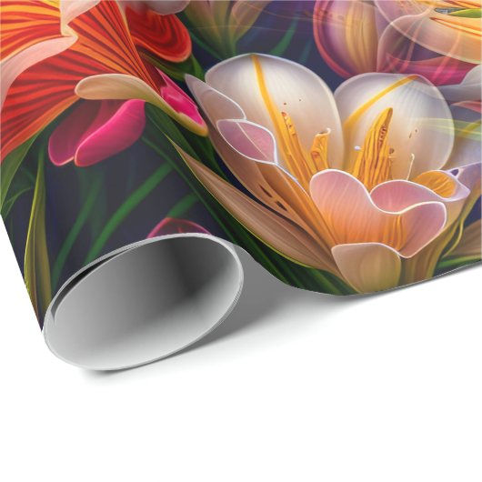 フラワーファンタジケユニークー ラッピングペーパー (ロールコーナー)