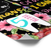 フラワーファースト誕生日パーティーシャルボードサイン ポスター (角)