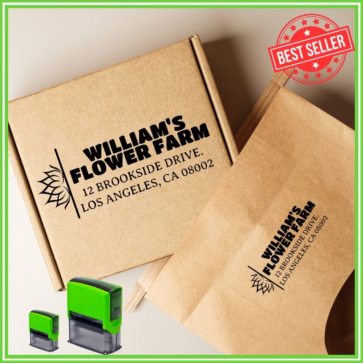 フラワーファームビジネスユニークかわいい差出人住所 セルフインキングスタンプ