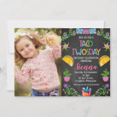フラワーフィエスタ タコツーデイ メキシカン 2歳の誕生日 招待状 (正面)