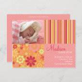 フラワーフィズピンク&オレンジ・ベビー発表 案内ポストカード (正面/裏面)