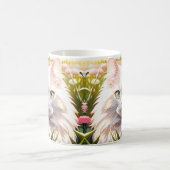 フラワーフィールドに白猫AIアート コーヒーマグカップ (中央)