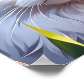 フラワーフィールドに白猫AIアート ポスター (角)