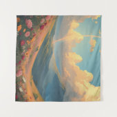 フラワーフィールドに虹 タペストリー (正面(横))