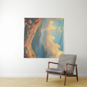 フラワーフィールドに虹 タペストリー (インサイチュ(横))