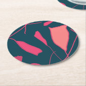 フラワーフィールドデザインラウンド紙コースター ラウンドペーパーコースター (アングル)