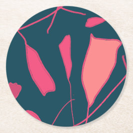 フラワーフィールドデザインラウンド紙コースター ラウンドペーパーコースター