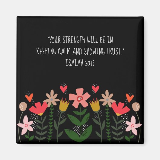 フラワーフィールドブラック マグネット (正面)