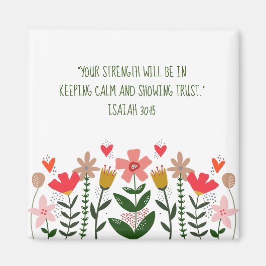 フラワーフィールドホワイト マグネット (正面)