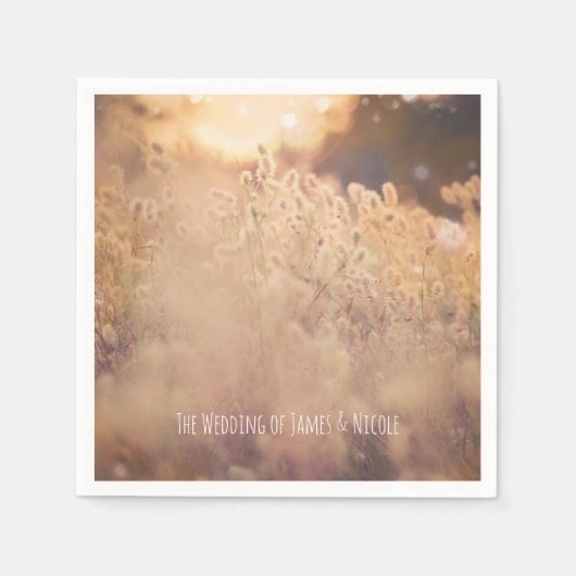 フラワーフィールド素朴カントリーウェディング披露宴 スタンダードカクテルナプキン (正面)
