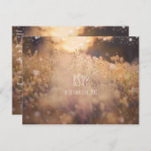 フラワーフィールド素朴カントリーサンセットデュスクRSVP インビテーションポストカード (正面/裏面)