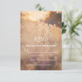 フラワーフィールド素朴カントリーサンセットデュスクRSVP 出欠カード (スタンド正面)