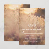 フラワーフィールド素朴カントリーサンセットデュスクRSVP 出欠カード (正面/裏面)