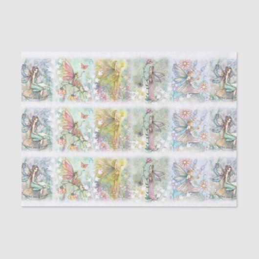 フラワーフェアリーお洒落アートウォーターカラー 薄葉紙 (正面)