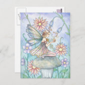 フラワーフェアリーかわいらしアートバイモリー・ハリソン ポストカード (正面/裏面)