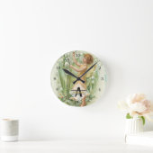 フラワーフェアリーのスノーベルヴィンテージアートモノグラムが命名される ラウンド壁時計 (ホーム)