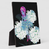 フラワーフェアリーアートバイリーグブルーピンク白黒 フォトプラーク (側面)