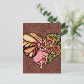 フラワーフェアリーガーデンハート花妖精 ポストカード (スタンド正面)