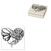 フラワーフェアリーガーデンハート花妖精 ラバースタンプ (押印)