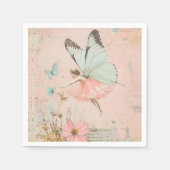 フラワーフェアリーガール誕生日 スタンダードカクテルナプキン (正面)