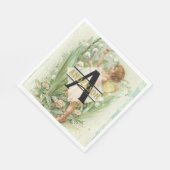 フラワーフェアリースノーベルズヴィンテージアートモノグラム スタンダードランチョンナプキン (角)