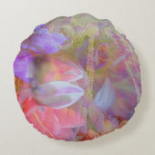 フラワーフェアリーダブルエクスポージャーファンタジーアート ラウンドクッション (裏面)